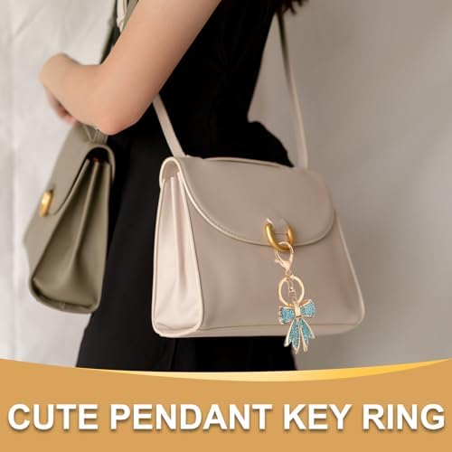 PATIKIL Bow Keychain for Women, Bag Purse Charm Rhinestone Bow Accessories for Key Handbag Backpack Car Ring, Gold - Image 4