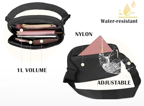 Travel Essentials Initial Fanny Pack with Adjustable Strap Cute 5 6 7 8 9 10 11 12 13 Year Old Girl Gifts Crossbody Everywhere Chest Pouch Belt Bag Beach Vacation Essentials for Women Black E - Image 4