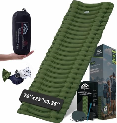 Gear Doctors Camping Pads Self Inflating Ultralight Apollo air 4.3-5.2 R Insulated Camping mats 1.5-3.3 in Must Haves Inflatable Foam air Sleep mat self Inflating air Mattress for Camping cot