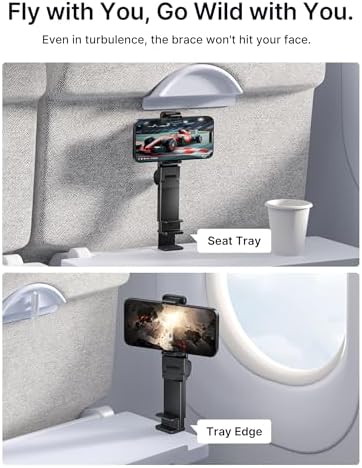 JSAUX Airplane Travel Essentials, Airplane Phone Holder, Travel Accessories for Flying,360 Degree Rotation Phone Holder, Hands-free for Plane Flying - Image 3