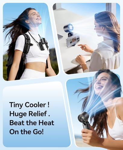 KIMMOO Handheld Portable Turbo Fan with Ice Cooler, Powerful 21000 RPM, Speed (1-199), Up to 14Hrs Cooling, Rechargeable Personal Fan, Small Pocket Hand Fans for Travel/Outdoor/Home/Office (Black) - Image 6