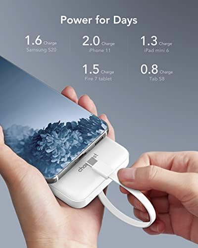 Charmast Power Bank with Built in Cables X 4, 10000mAh Portable Charger 6 Outputs 3 Inputs Travel Essentials, LED Display Type C Powerbank, Slim USB C Battery Pack Compatible with iPhone17/Samsung etc - Image 6