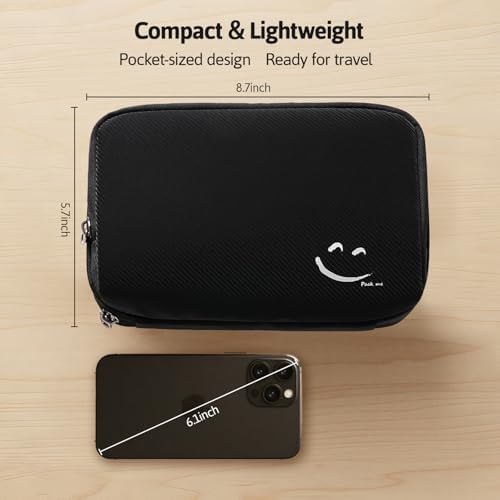 OrgaWise Cable Organiser Bag, Electronic Organizer Travel Case, Water Resistant Travel Accessories Bag Tech Pouch for Charger Adapter Power Bank Hard Drive (Black) - Image 3