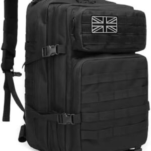 Oreunik Military Backpack 45L Waterproof Tactical Backpack Molle Backpacks Large Back pack for Travelling,Outdoor Trekking,Camping,Hiking,Fishing,Hunting,Gym(Black)
