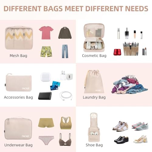BAGAIL Packing Cubes for Suitcase 8 Set, Lightweight Luggage Packing Organizers Packing Cubes for Travel Accessories - Image 4