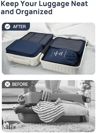 Packing Cubes for Suitcases, 8-Piece Travel Organizer, Ultralight, Breathable and Washable Packing Cube Suitable for Travel, Vacation and Camping (Blue) - Image 6