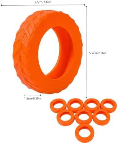 Kemay Upgraded Silicone Suitcase Wheel Protectors 8-Pack Anti-Noise Luggage Wheel Covers for 2-2.4 Inch Spinner Wheels Wear-Resistant Travel Accessories Small Suitcase Covers Protectors Orange - Image 2
