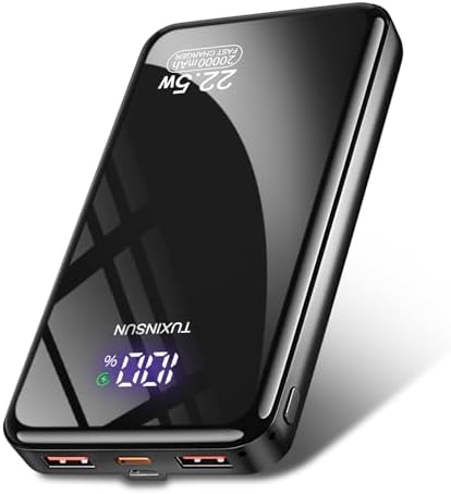 POWER BANK 20000mAh PD20W Fast Charging USB C 22.5W Portable Charger Powerbank with LCD Display Battery Pack for Smartphones Smartwatch Travel Camping Outdoor etc