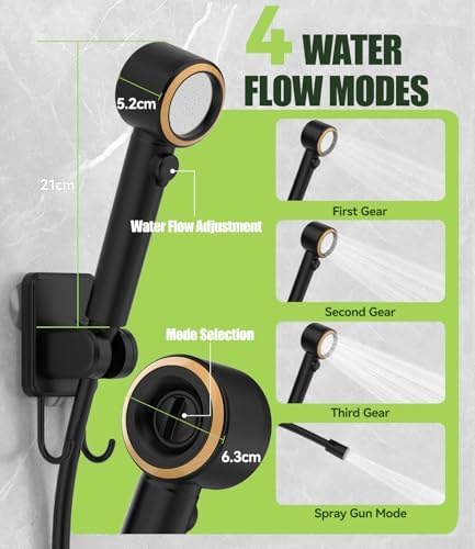 Portable Shower 8000mAh – IPX8 Waterproof Camping Shower with 4 Spray Modes,5 water flow settings, LED Display, USB-C Rechargeable – Outdoor Shower for Camping, Dog Washing, Caravan, Travel - Image 2