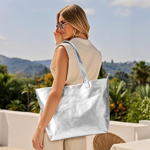 KALIDI Large Beach Bag for Women,Waterproof Tote Bag with Zipper Clear PVC Handbag for Travel Work Dating Shopping - Image 7