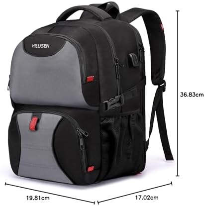 Extra Large 50L Travel Laptop Backpack for Men,Lunch Backpack 17 Inch Anti-Theft Business Work Bag with USB Charging Port,Water Resistant Big Computer Rucksack for Men Women College School Gift Grey - Image 9