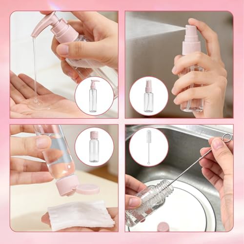 18 Pack Travel Bottle Set for Toiletries Travel Containers Leakproof Refillable Squeezable Travel Accessories for Skincare Lotion Shampoo - Image 4