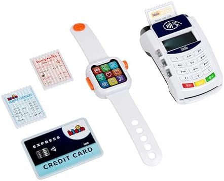 Theo Klein 7276 PoS Terminal and Smart Watch | Interactive toy with light, sound, and contactless payment function | Toy for children aged 3 and up