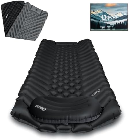 Ultralight Sleeping Mat with Seperate Pillow, only 500g Lightweight and Compact Sleeping Pad for Outdoor Backpacking, Hiking and Traveling (Black)