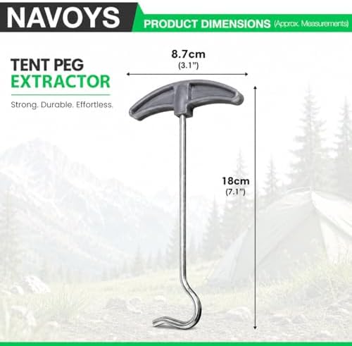 Pack of 2 Tent Peg Extractors - Camping Tools, Lightweight and Portable, Easy Peg Remover - Image 2