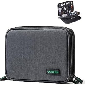 UGREEN Travel Accessories, Portable Bag Electronics Organiser Large Capacity Tech Pouch Compatible with Small Gadget USB Charging Cable Charger Adapter Power Bank Hard Drive SD Card(M)
