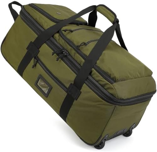 Large Foldable Duffle Bag with Wheels 85-100L Expandable Wheeled Holdall Extra Large Travel Rolling Duffel Bags for Men Women Collapsible Big Soft Luggage Camping, Green - Image 9