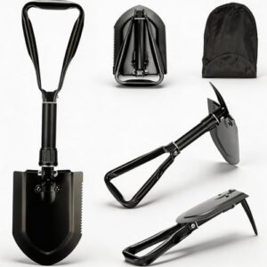 Folding Survival Shovel 23 IN,50# high-carbon steel Entrenching Tool, Folding Camping Shovel, Firefighting Shovel, Portable Shovel For Garden, Hunting, Hiking, Fishing, Car Emergency, Gifts For Men