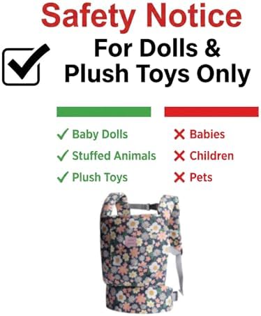 Bebamour Baby Doll Carrier for Kids, Adjustable Doll Carrier Backpack for Dolls up to 20 Inches, Soft Pretend Play Doll Accessories for Front & Back Carry, Fits Dolls & Stuffed Toys, Pink Unicorn - Image 9