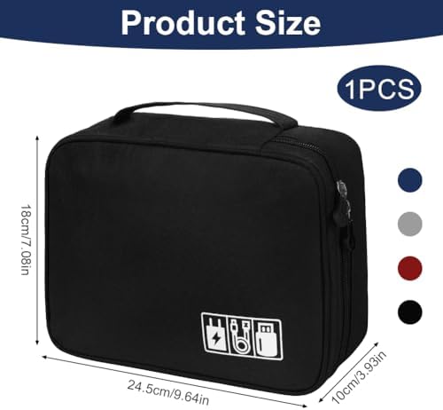 OFFCUP Travel Cable Organiser Bag, Portable Bag Electronics Organizer, Universal Large Capacity Travel Accessories for iPad, Cables, Chargers, Hard Drive, Power Bank, Game Cards (Gray) - Image 2