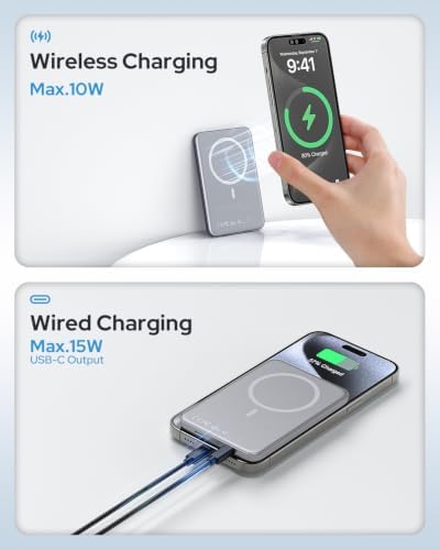 for Magsafe Power Bank, 5000mAh Wireless Portable Charger, Magnetic Power Bank with USB-C Charging, Phone Charger Battery Pack Compatible with iPhone 17/16/15/14/13/12 - Image 4