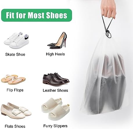 20pcs Transparent Travel Shoe Bags for Packing in Suitcase, Large 15.7x11.8 Inch Shoes Storage Packing Pouch Organizers Drawstring Shoe Bag for Storage Moving House for Men Women - Image 5