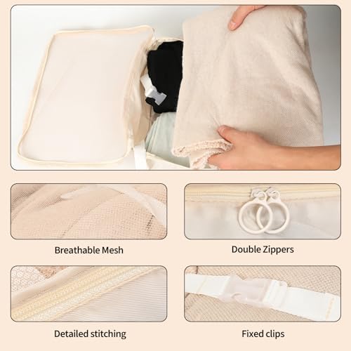 7 Pcs Compression Packing Cubes for Suitcases, Travel Packing Cubes, Lightweight Suitcase Organiser Bags, Luggage Bags for Travel Bag Organizers - Image 3