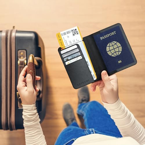 Satechi Passport Holder for Travel with Find My, Passport Cover with 4 Card Holder, Wireless Charging, and RFID Protection – Travel Essential Synthetic Material (PU) Passport Holder – Black - Image 7
