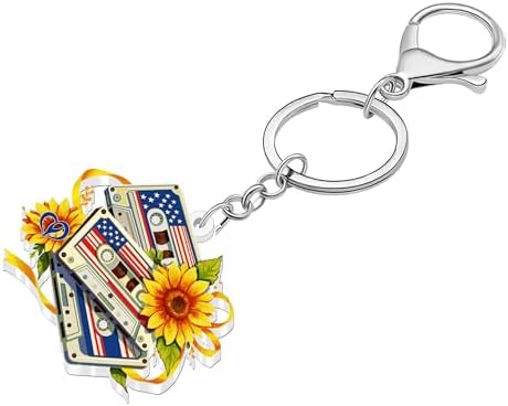 Acrylic Vintage Cassette Tape Keychain Wallet Car Ker Chain Rings Vintage Jewelry Nostalgia Gifts for Women Girls Charms - Image 3
