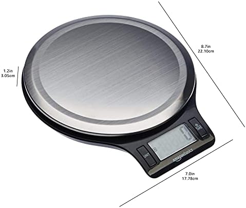 Amazon Basics Digital kitchen scales with LCD display (with batteries), Black and Stainless Steel, BPA free, Weighs up to 11 pounds - Image 12