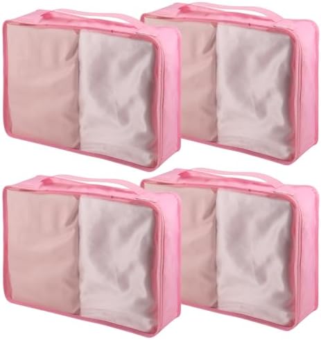 Nagoyuki 4 PCS Large Packing Cubes,40x30x12CM Same Size Suitcase Organiser Bags Compressible Expandable Packing Cubes for Suitcase, Luggage,Handy Helper (Pink) - Image 9