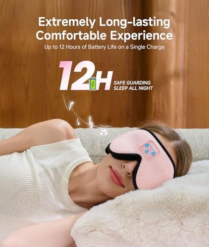 Voerou Sleep Headphones, 3D Wireless Bluetooth Eye Mask, Sleeping Headphones Earbuds for Side Sleepers with Ultra-Thin Stereo Speakers, Suitable for Sleep Office Nap Travel Meditation Cool Gadgets - Image 5