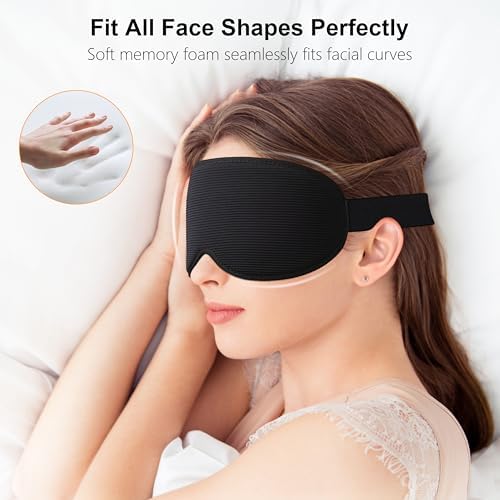 Gritin 100% Blackout Sleep Mask for Women & Men-Zero Eye Pressure Eye Mask for Sleeping, 3D Cutout Eye Movement, Ultra Soft & Comfortable Blindfold for Sleep/Travel Essentials-EarPlugs Included - Image 5