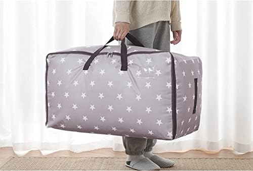 DOKEHOM 3-Pieces 105L Large Storage Bag, Fabric Clothes Bag, Thick Ultra Size Under Bed Storage, Moisture proof (Grey, 3 Pack) - Image 6