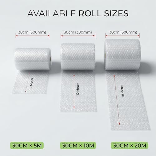 Inkspire Bubble Wrap Roll 300mm x 10m – Lightweight & Durable Air Bubbles Protective Packaging Essential for Moving House, Parcel Shipping, Storage Boxes & Fragile Item Packing - Image 2