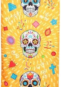 Puckator Day of the Dead Microfibre Beach Towel - Large Quick Drying Lightweight Thin Funny Mens Girls Beach Pool Holiday Towel Towels For Adults Womens - Vacation Accessories Essentials Family
