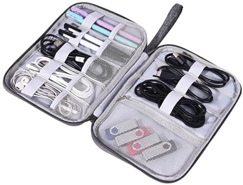 Travel Cable Storage Case with Versatile Organization for Travel Electronics 24 X 17 X 13cm (Gray) - Image 7