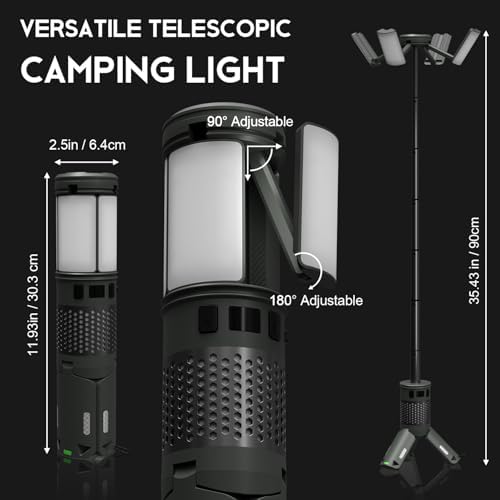 Telescopic Folding Camping Lantern with 12000mAh Battery, IPX5 Waterproof LED Light, Magnetic Base, Rechargeable Flashlight for Outdoor Adventure, Hiking, Emergency and Camping - Image 7