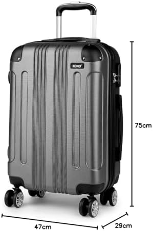 Kono 28 Inch Large Hard Shell Luggage ABS+PC Lightweight Suitcase with 4 Wheels Spinner Business Trip Trolley Case Suitcase (Grey) - Image 8