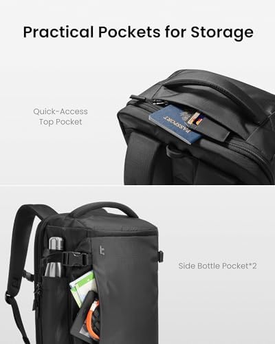 tomtoc Travel Backpack 28L, TSA Friendly Flight Approved Travel Bag | Water-resistant Carry-on Hand Luggage for easyjet Cabin Bag 45x36x20, Lightweight Business Rucksack, Fits 16 Inch Laptop - Image 7