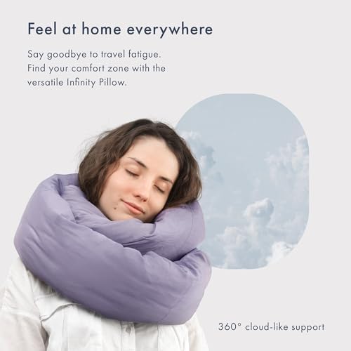 Huzi Infinity Pillow - Travel Neck Pillow - Versatile Soft 360 Support Scarf - Machine Washable - Home Travel Flight Road Trips (Purple) - Image 2