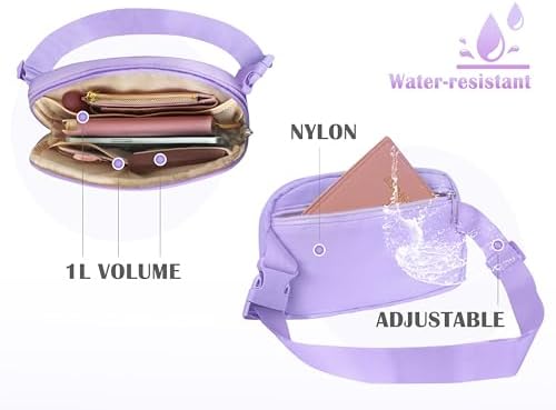 Travel Essentials Initial Fanny Pack with Adjustable Strap Cute 5 6 7 8 9 10 11 12 13 Year Old Girl Gifts Crossbody Everywhere Chest Pouch Belt Bag Beach Vacation Essentials for Women Purple E - Image 4