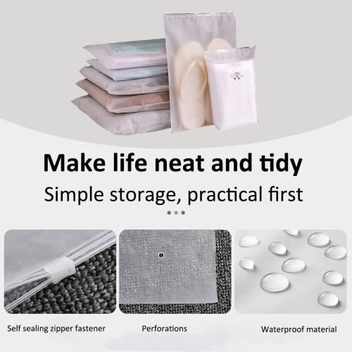 25Pcs Hospital Bag Maternity Essentials - Zip Lock Bags Travel Holiday Accessories 5 Multiple Size, Reusable Plastic Frosted Packing Storage Bags for Clothes Shoe, Luggage Organiser Pouches for Women - Image 5