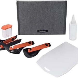 Fire-Maple Chef Camp Kitchen Set | Portable 6 pc Kit with Folding Tongs, Spatula, Spoon | Essential Outdoor Gear for Backpacking, Car Camping, Fishing, BBQ, and Travel