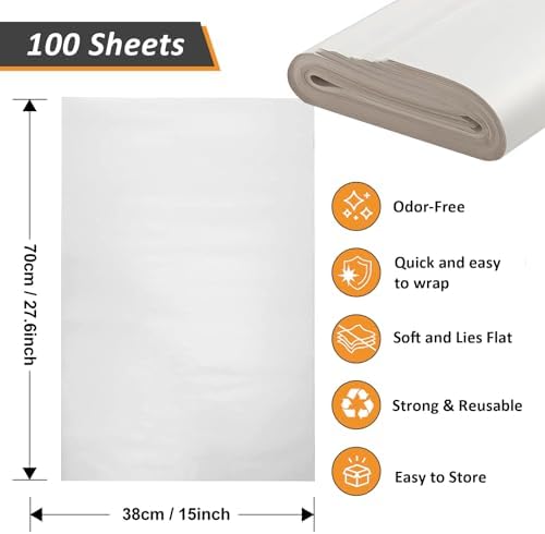 Newsprint Packing Paper Sheets for Moving | 100 Sheets | 27.6" x 15" | Moving & Shipping Supplies | Wrapping & Protecting Fragile Items | Newspaper Paper - Image 2