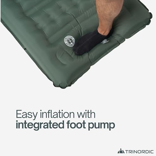 Trinordic Thick Inflatable Camping Mat – 12cm Extra Thick & Wide w. Foot Pump & Pillow - Lightweight Camping Bed for Outdoor Hiking & Bikepacking - Image 6