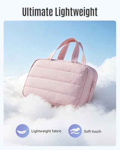 LIGHT FLIGHT Hanging Toiletry Bag for Women, Travel Wash Bag | Full-size Toiletries, Cosmetic & Skincare Storage, Travel Accessories, Utral Lightweight, Baby Pink - Image 6