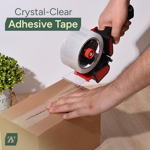 Zuvo Heavy-Duty Tape Dispenser with 6 Rolls of Clear Packaging Tape (48mm x 66m) – Ergonomic Tape Gun for Moving Boxes, Warehouse & General Packing - Image 7