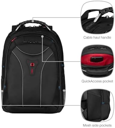 Wenger Carbon 30 Litre Laptop Backpack, Black | For Notebook up to 17 Inches, 30 L, For Men and Women, Business, Uni, School or Travel, 600637 - Image 5