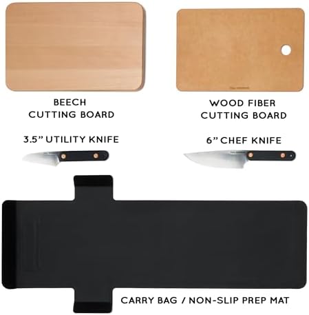 FULL WINDSOR - MagKnives Magnetic Camping Chopping Board and Knife Set - Portable Camping Kitchen Prep Kit with 2 Wood Cutting Boards, 6" Chef Knife, 3.5" Utility Knife, Carry Bag for Outdoor Cooking - Image 8